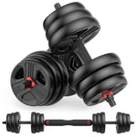 UKEEP Adjustable Dumbbells Sets 20/30/40/55/60/70/80/90lbs Free Weights Dumbbells Set of Convertible 2 or 3 in 1 Dumbbells Set Used as Barbell Kettlebells A Pair of Lightweight for Home Gym