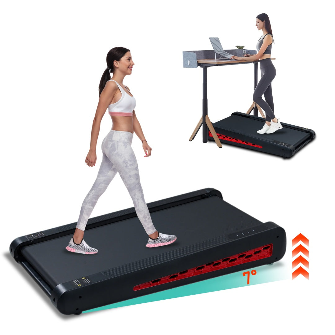 7 Incline Walking Pad Treadmill Portable Compact Treadmills Under Desk Treadmill, Incline Treadmills For Home Office, Upright Stand, 2.55HP Portable Treadmill With 220 Lbs Capacity LED Display