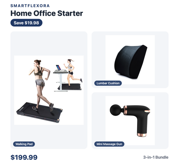 Home Office Starter Bundle — Walking Pad + Lumbar Cushion + Mini Massage Gun