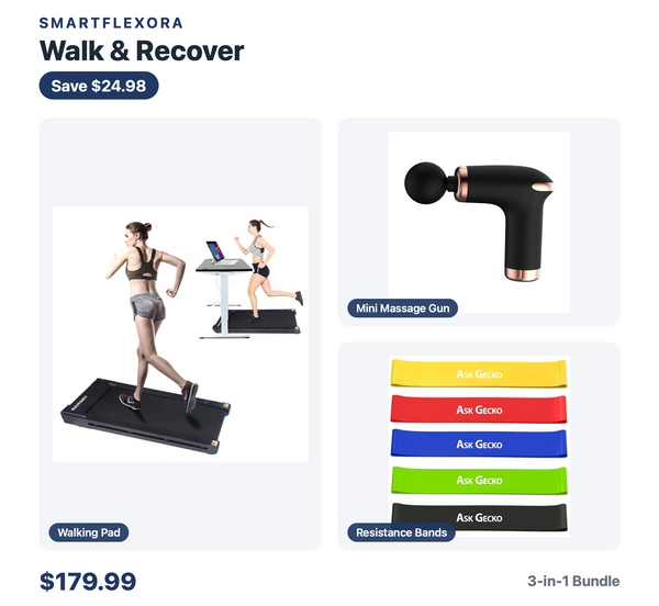 Walk & Recover Bundle — Walking Pad + Mini Massage Gun + Resistance Bands
