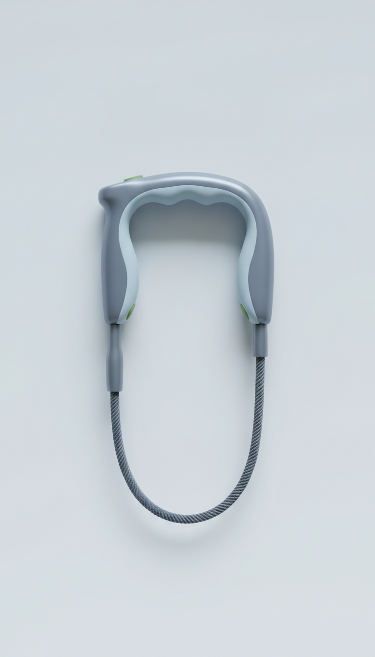 Ergonomic steel leash with padded handle