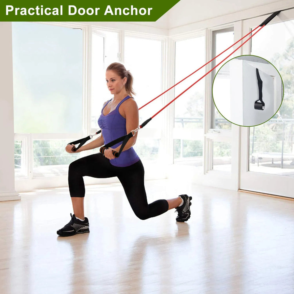11Pcs Resistance Bands Set Fitness Workout Tubes Exercise Tube Bands