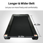 Side view of the under-desk treadmill showing its 4.9 inch low profile