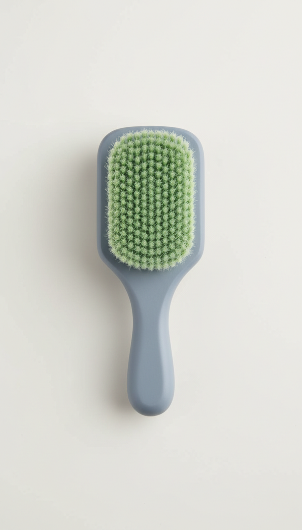 Gentle grooming brush with soft bristles