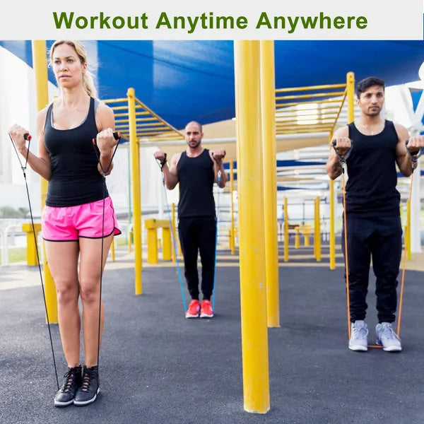11Pcs Resistance Bands Set Fitness Workout Tubes Exercise Tube Bands