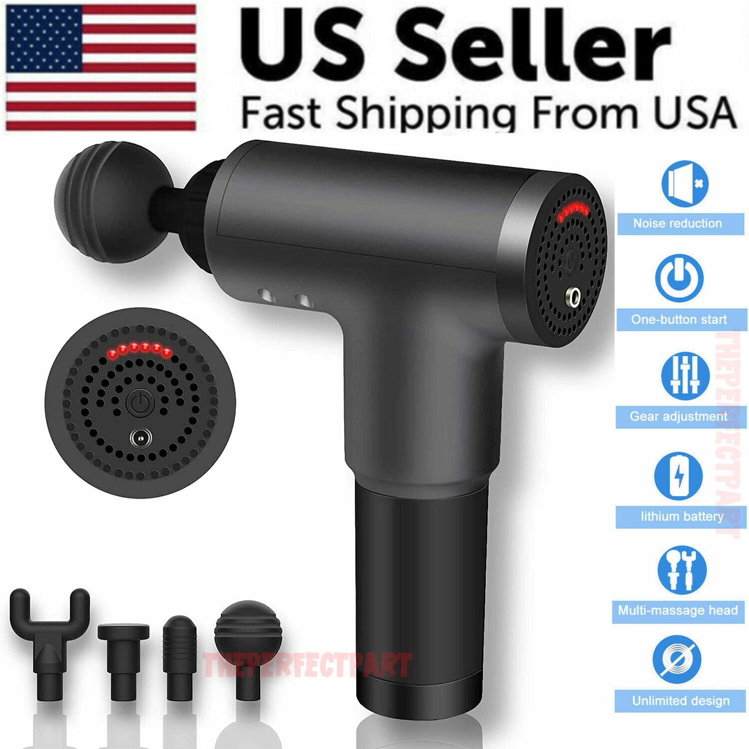Massage Gun with 4 Heads for different muscle areas