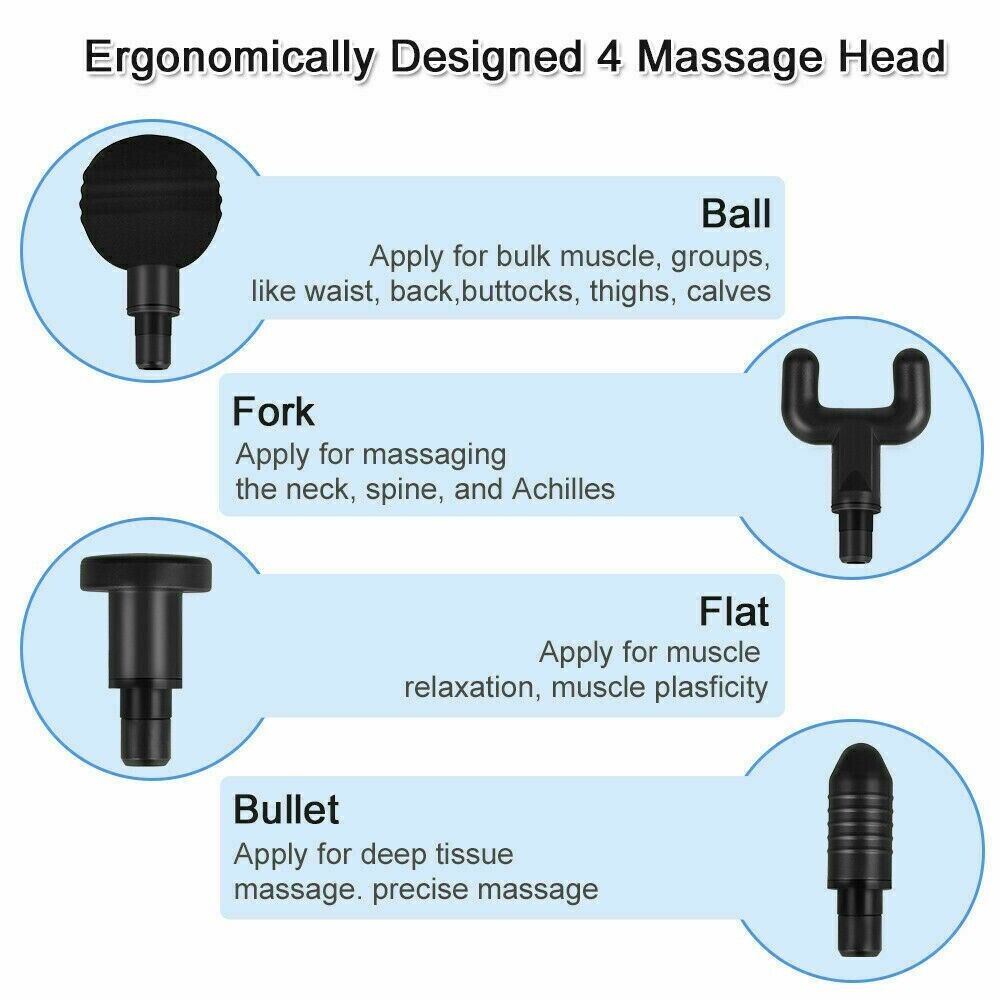 Massage Gun with 4 Heads for different muscle areas
